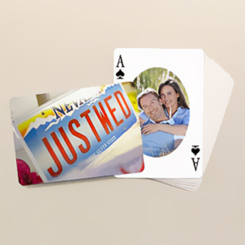 Ovales Portrait Rückseite Querformat Personalisierte Foto-Spielkarten
