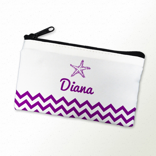 Purpur Seestern Wellen Kosmetiktasche 10,2 x 17,8 cm Beidseitig gleich Personalisieren