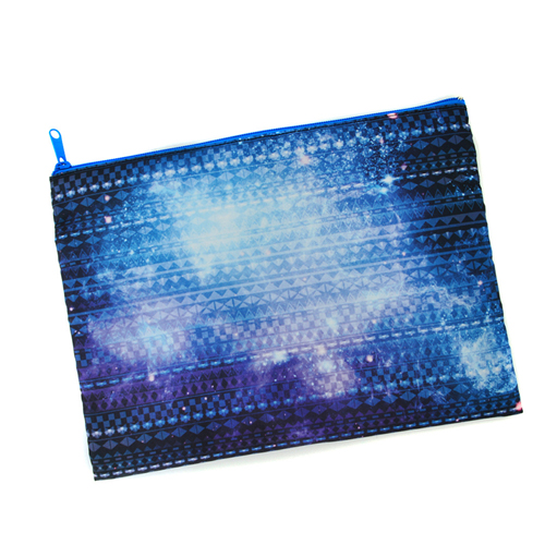 Blauer Zip Personalisierte Kosmetiktasche 24,1 x 33,0 cm Beide Seiten gleich