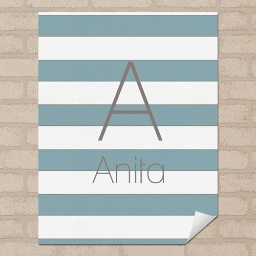 Graue Streifen  Personalisierter Name Poster 21,6 x 27,9 cm