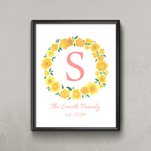 Zitrone Wasserfarben Floral Personalisiertes Poster Klein 21,6 x 27,9 cm