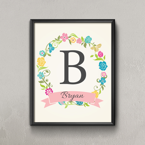 Bunter Kranz Personalisiertes Poster Name 