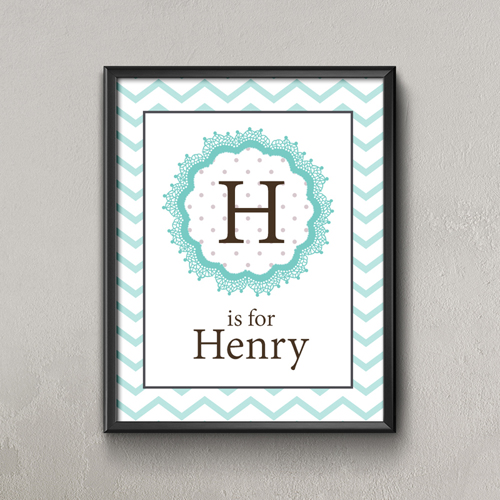 Scroll Personalisiertes Poster Name Klein 21,6 x 27,9 cm
