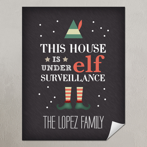 Personalisiertes Weihnachts Poster Elfe Klein 21,6 x 27,9 cm
