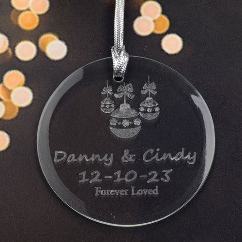Weihnachtskugeln Baumschmuck Weihnachten Personalisieren Gravur Glas Rund