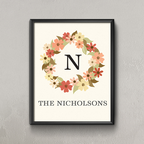 Herbst Floraler Kranz Personalisiertes Poster Klein 21,6 x 27,9 cm