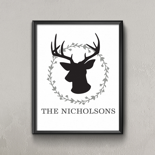 Grauer Hirsch  Personalisiertes Poster Klein 21,6 x 27,9 cm
