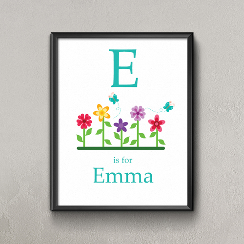 Blume Personalisiertes Poster für Kinder Klein 21,6 x 27,9 cm