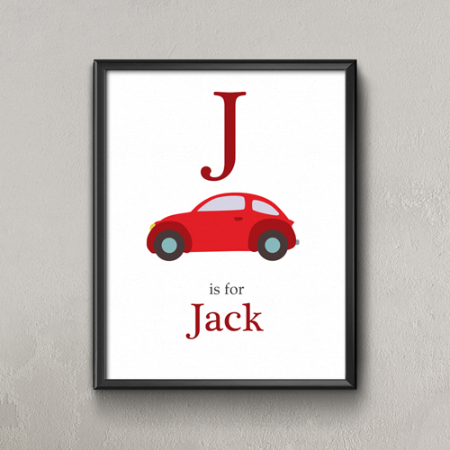 Auto Personalisiertes Poster für Kinder Klein 21,6 x 27,9 cm