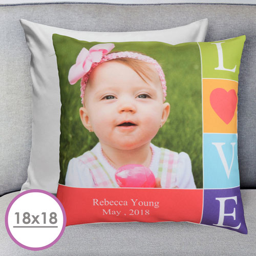 Bunte Liebe Personalisierter Kissenbezug 45,7 x 45,7 cm