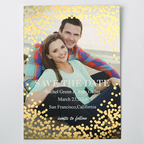 Versprechen Gold Save the Date Einladungskarte Personalisieren 127x178