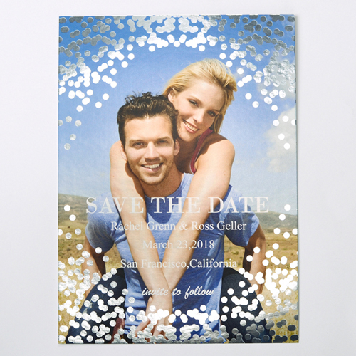 Versprechen Silber Save the Date Einladungskarte Personalisieren 127x178