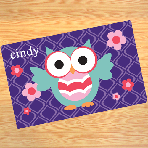 Eule oder Uhu Fußmatte Schmutzfangmatte Personalisieren 43x69cm