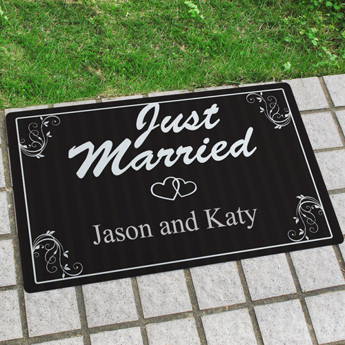 Just Married Frisch verheiratet Fußmatte Schmutzfangmatte Personalisieren 43x69cm