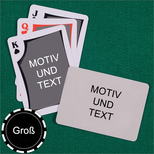 Große Spielkarten, Querformat, Standardschrift, Design modern