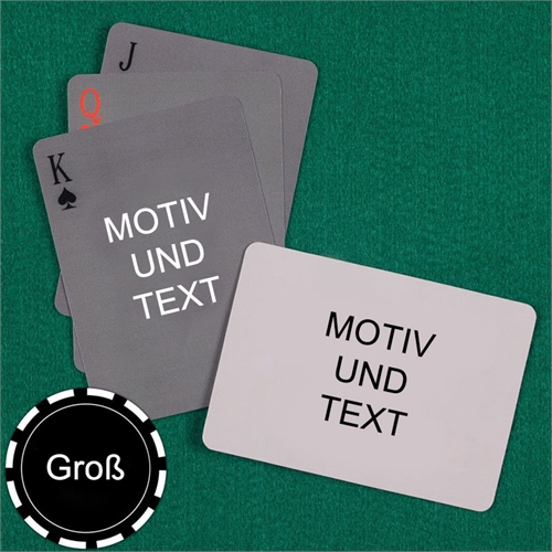 Große Spielkarten, Querformat, Standardschrift, Design einfach, beidseitig gestaltbar