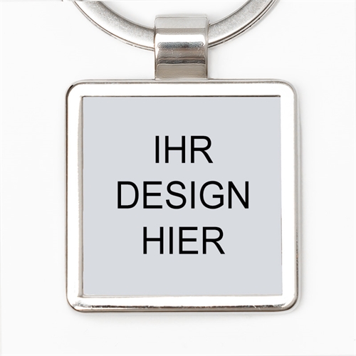 Custom Imprint Metal Square Keychain