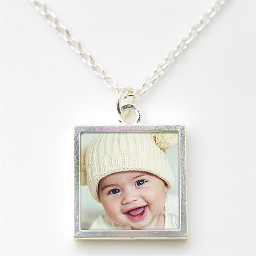 Halsband Anhänger mit Foto und Ihrem Design Personalisieren Schmuck Sterling Silber 16mm