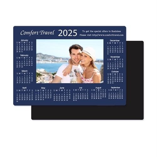 Blau Fotomagnetkalender Bild in Mitte 8,9 cm x 12,7 cm Personalisieren