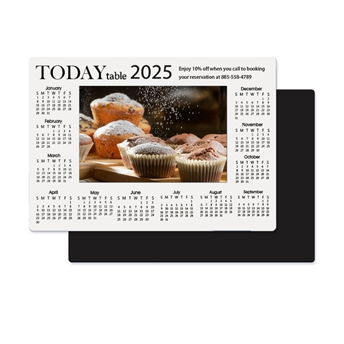 Weiß Fotomagnetkalender Bild in Mitte 8,9 cm x 12,7 cm Personalisieren