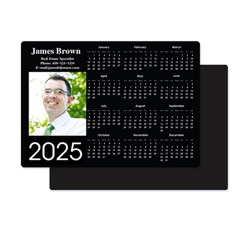 Fotomagnetkalender Schwarz 8,9 cm x 12,7 cm Personalisieren