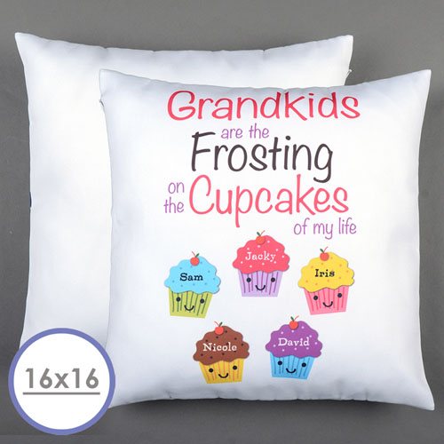 Fünf Cupcakes Personalisierter Kissenbezug 40,6 x40,6 cm