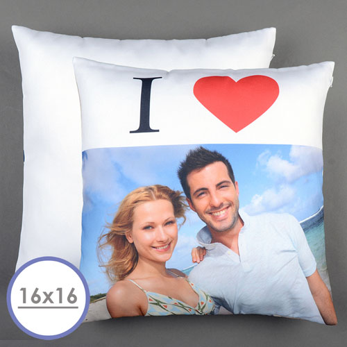 Herz Liebe Personalisierter Kissenbezug, Weiß, 40,6 x 40,6 cm
