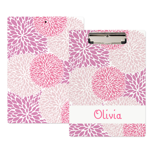 Pink Floral Personalisiertes Klemmbrett