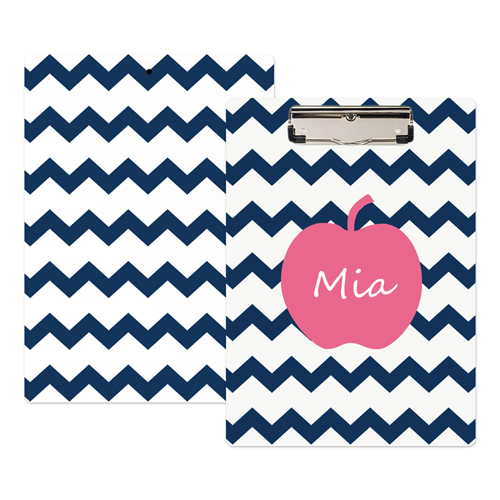 Navy Blau Apfel Wellen Personalisiertes Klemmbrett