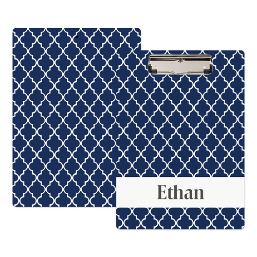 Navy Blau Kleeblatt Personalisiertes Klemmbrett