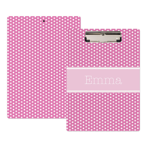Punkte pink Personalisiertes Klemmbrett