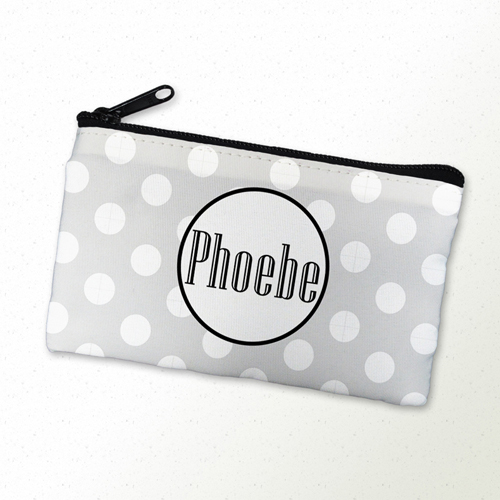 Bunte Punkte Auswahl Schmicktasche Reißverschluß Personalisieren 10,2 x 17,8 cm