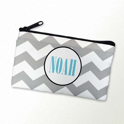 Grau Weiße Wellen Schmicktäschchen Clutch Reißverschluß 10,2 x 17,8 cm Personalisieren