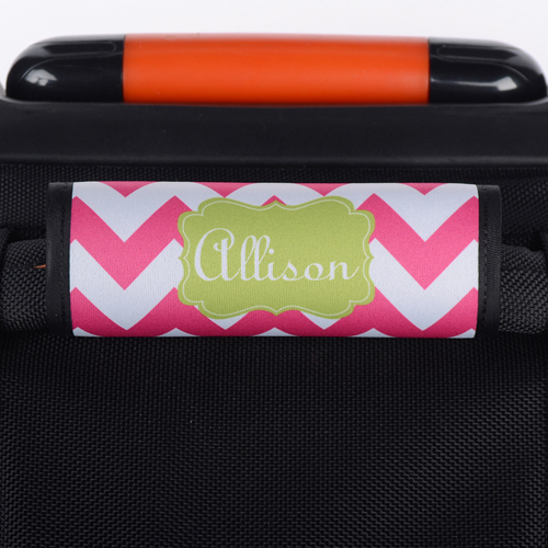 Wellen Pink Grün Personalisierter Kofferanhänger