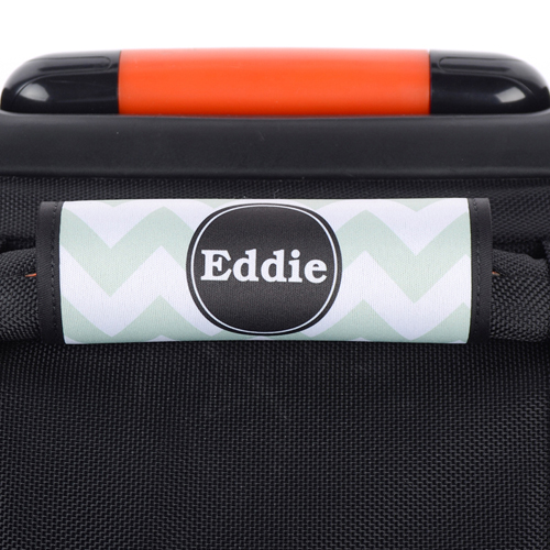 Wellen Aqua Schwarz Personalisiertes Kofferschild