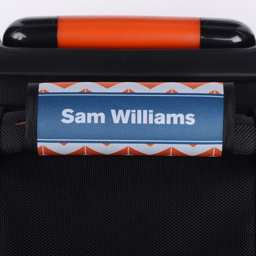Orange Blau Personalisierter Kofferanhänger