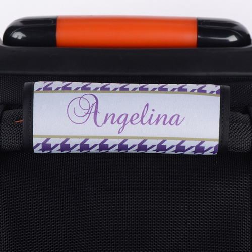 Hahnentritt Purple Personalisierter Kofferanhänger
