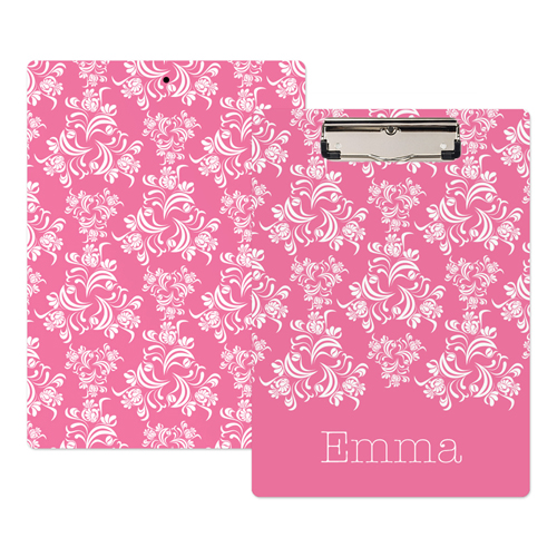 Pink Damast Personalisiertes Klemmbrett