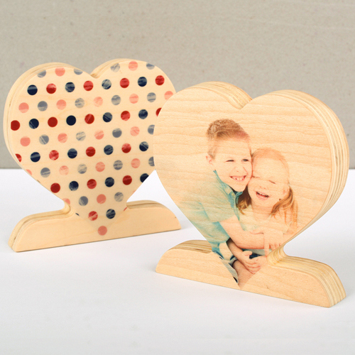 Punkte Pünktchen Fotoherz aus Holz Personalisieren Geschenk