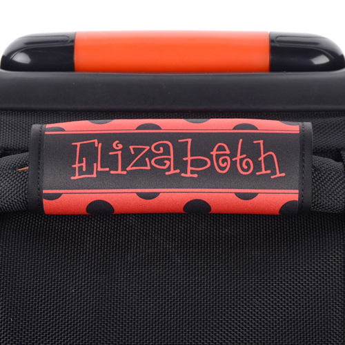Punkte Schwarz Rot Personalisiertes Kofferschild