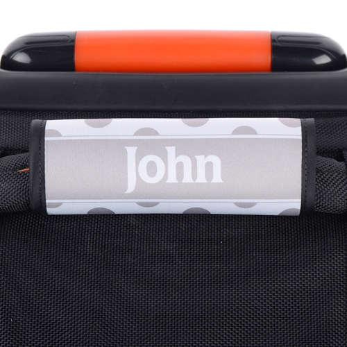 Punkte Schwarz Grau Personalisiertes Kofferschild