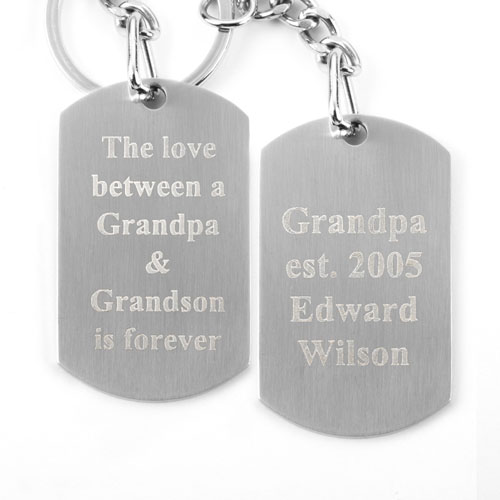 Gravur Metall Dogtag Schlüsselanhänger Einseitig Personalisieren 28x48mm