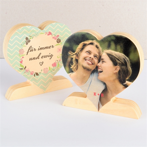 Für Immer und Ewig Fotoherz aus Holz Personalisieren Liebe
