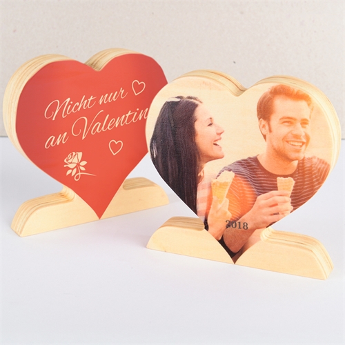 Valentinstag Fotoherz aus Holz Personalisieren Happy Valentine ’s