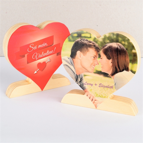 Nicht nur an Sankt Valentin Fotoherz aus Holz Personalisieren