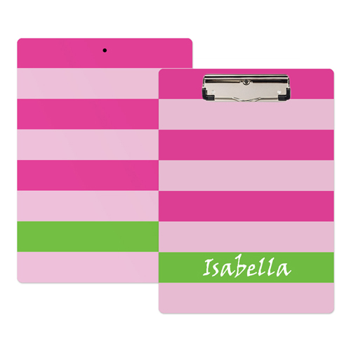 Streifen Pink Personalisiertes Klemmbrett