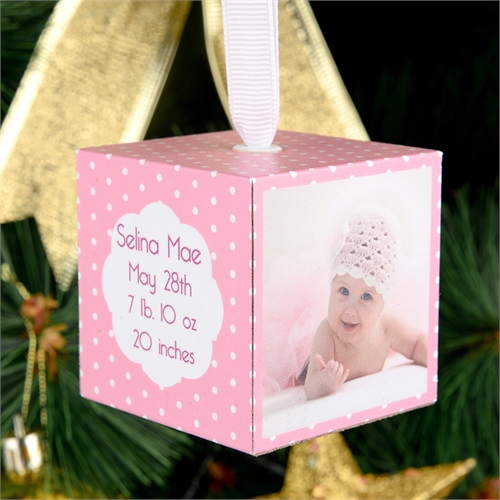 Es ist ein Mädchen Fotowürfel selbst gestalten Weihnachten 5,1 cm Holzwürfel