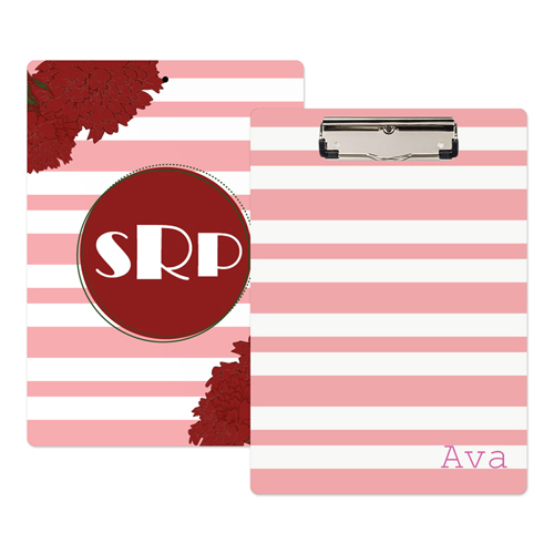 Streifen Pink Personalisiertes Klemmbrett