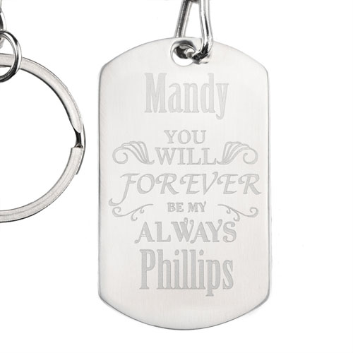 Für Immer Gravur Metall Dogtag Einseitig Personalisieren 28x48mm
