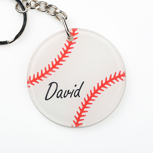 Baseball Schlüsselanhänger Rund Kunststoff Beide Seiten Personalisieren